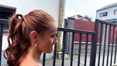 HUNT4K. Sexy chick was carrying some plums to her grandma and showed pussy to a stranger. Hot sex with Lucianna Lucci & Steve Q