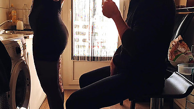 Morning Erection I Take My Dick Out At The Cafe Behind My step Mother In Law !!