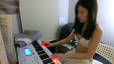 [Amateur Japanese Couple]Piano practice after a long time - hard orgasm sex #40-1