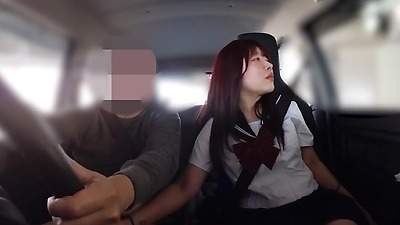Female announcer aspirant Kasumi-chan①Licking blowjob and nipple licking handjob in the car.