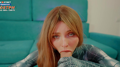 Spider-Babe's costume was torn, she was fucked and came on her beautiful face / Dolly Rud