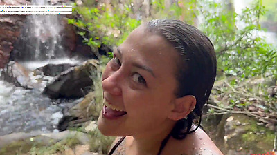 We were caught having sex at the waterfall - On vacation with Damiana