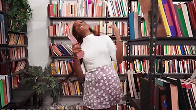 REALITY KINGS - Addis Fouche Fucks Herself With A Dildo In The Library When She Gets Noticed By A Nearby Student