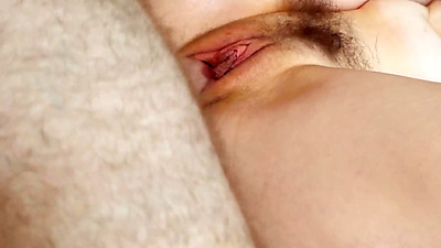 Big cumshot on huge meaty pussy lips