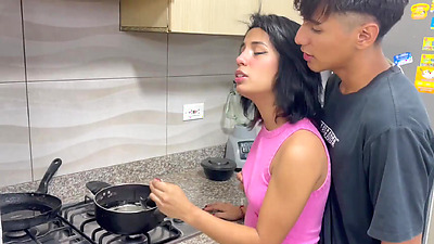 I masturbate my little stepsister while she's cooking and I fuck her hard hidden from our stepfathers.