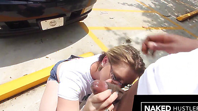 Real Blonde MILITARY CHEATING HOUSE wife Finds and fucks a big black penis in Public