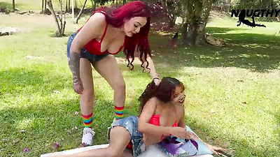 Hot MILF teaches her stepdaughter a lesson
