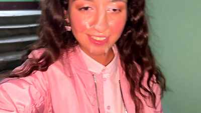Fucked and went to college with cum on her face - Cumwalk