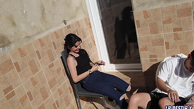 The best cumshot with footjob is made by my girlfriend's best friend with pussy, anal, tits and feet