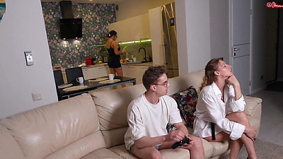 My Stepmother's Best Friend! You can Fuck my Butt, but do it quietly so she doesn't notice us!