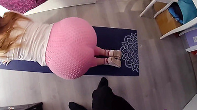 Fuck a big natural juicy French booty in very tight leggings to start the new year!