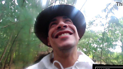 INTERRACIAL double Blowjob from 2 big ass Baddies in the woods