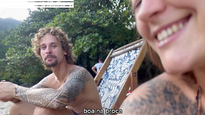 Cycling without underwear all over the city - On vacation with Damiana