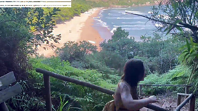 Cycling without underwear all over the city - On vacation with Damiana