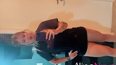 New Year alone the hot blonde had fun with her beautiful hands - Aline Novak