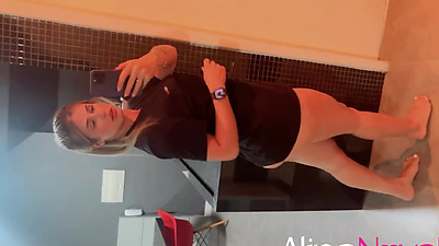 New Year alone the hot blonde had fun with her beautiful hands - Aline Novak