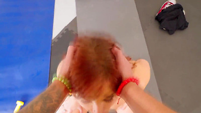 Guy face fucking big tits milf customer