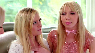 Big tits lesbian stepmom having 3way with stepdaughters