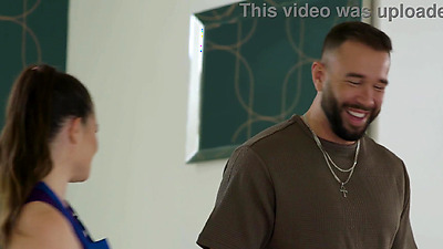 Cuck husband watches his big boobs MILF wife fuck big dick client