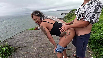 Mattos Couple Adventure - Whoredom on the beach: Anne's big booty, wet fuck and surprise cumshot