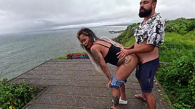 Mattos Couple Adventure - Whoredom on the beach: Anne's big booty, wet fuck and surprise cumshot