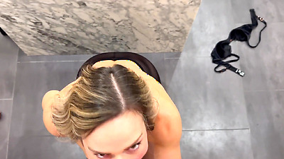 Wife gets pantyhose / tights ripped then fucked and double creampie in kitchen by husband and friend