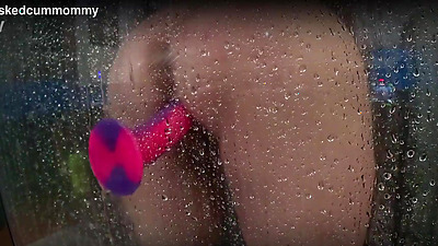 Spied on my chubby roomate trying her new toy in the shower. Almost dropped my phone trying to not get caught.