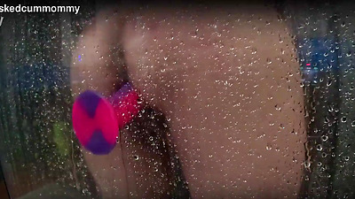 Spied on my chubby roomate trying her new toy in the shower. Almost dropped my phone trying to not get caught.