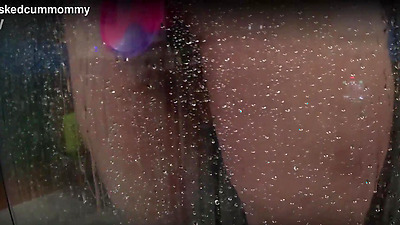 Spied on my chubby roomate trying her new toy in the shower. Almost dropped my phone trying to not get caught.