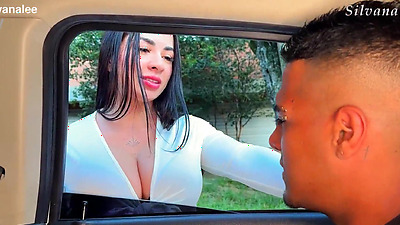 Sexy busty Latina Milf in heels Silvana Lee gets picked up in public by a guy with a big penis