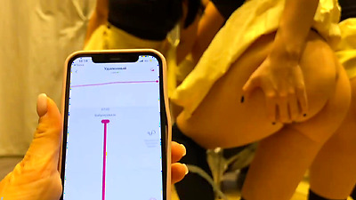 Playing in LovenseLush with my girlfriend in public