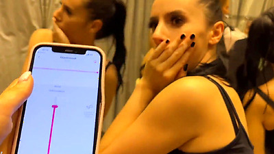 Playing in LovenseLush with my girlfriend in public