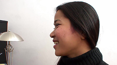 Thai Mature Whore seduce to Fuck by Boss at Job Interview on Table in Office