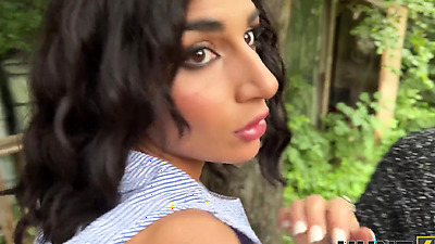 HUNT4K. Naughty girl fucked a stranger in front of her family