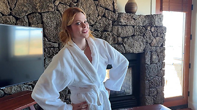 Slutty redhead bridesmaid gets locked out of hotel room before wedding