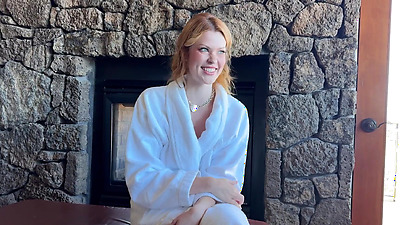 Slutty redhead bridesmaid gets locked out of hotel room before wedding