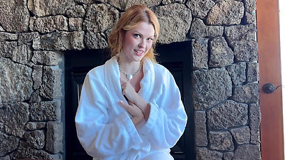Slutty redhead bridesmaid gets locked out of hotel room before wedding