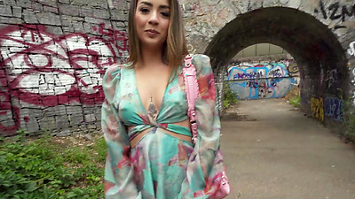 Public Agent - Real hard sex with sexy brunette outdoors