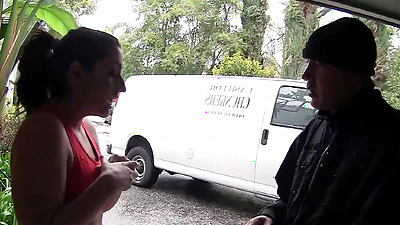 Curvy Big Booty Chick with Saggy Tits seduce Stranger to Cheating Fuck when home alone