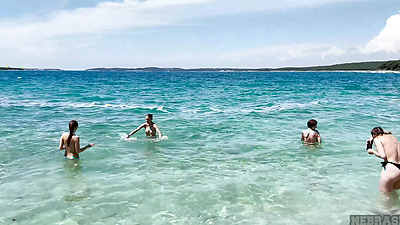 Hot Lesbians On A Topless Beach Then Having Lesbian Sex Back In Hotel Room