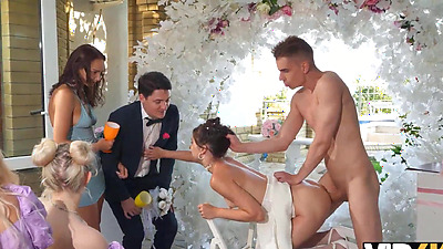 VIP4K. Bride was having a wild sex with a toastmaster while the Groom was watching