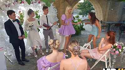 VIP4K. Bride was having a wild sex with a toastmaster while the Groom was watching