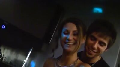 Glam girls at student orgy party on the club