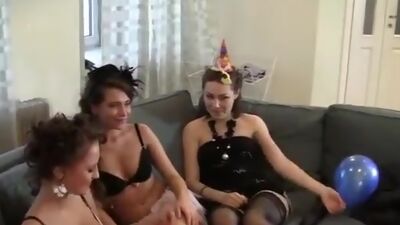 Wild party and masturbation with food