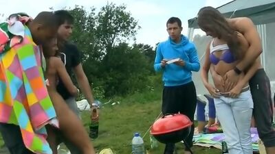 Sexy, drunk weekend on the river shore