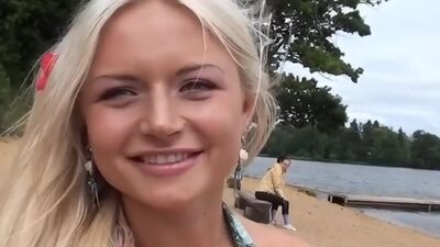 Outdoor sex movie with two hot students chicks