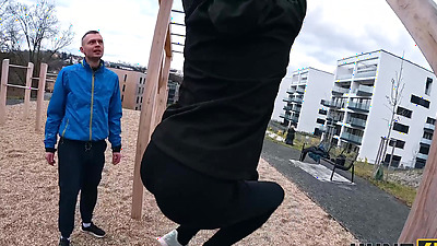 HUNT4K. Hot athlete was picked up on the street and fucked in front of her BF in stranger's car