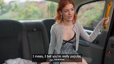 Fake Taxi - Petite redhead squirting on big cock German chick public flashing and hard fast fuck