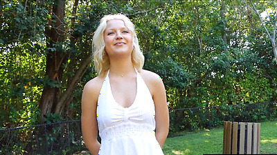 US blonde with nice booty public nudity