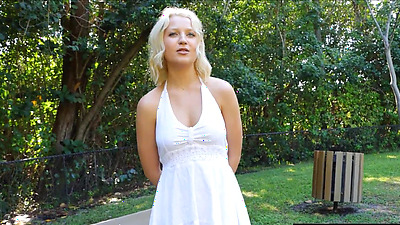 US blonde with nice booty public nudity